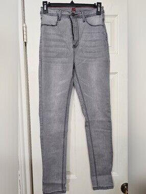 Women's Gray High-Rise Slim Jeans